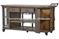 Industrial vintage Metal Wine Cabinet With Wheel Kitchen Cabinet 1