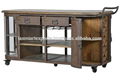 Industrial vintage Metal Wine Cabinet With Wheel Kitchen Cabinet