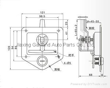 Polished Stainless Steel Recessed Floding T Handle Spring Latch 4