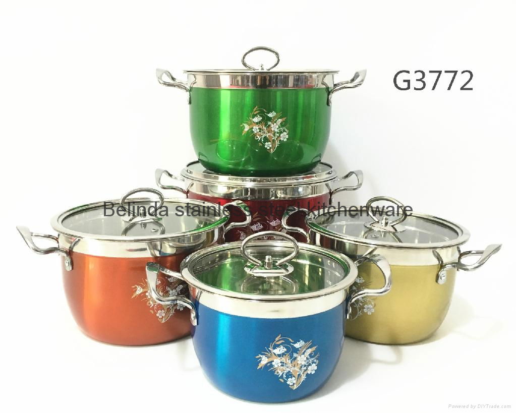 Chaoan Cookware 6PCS Stainless Steel Cooking Pot Set with Capsuled Bottom