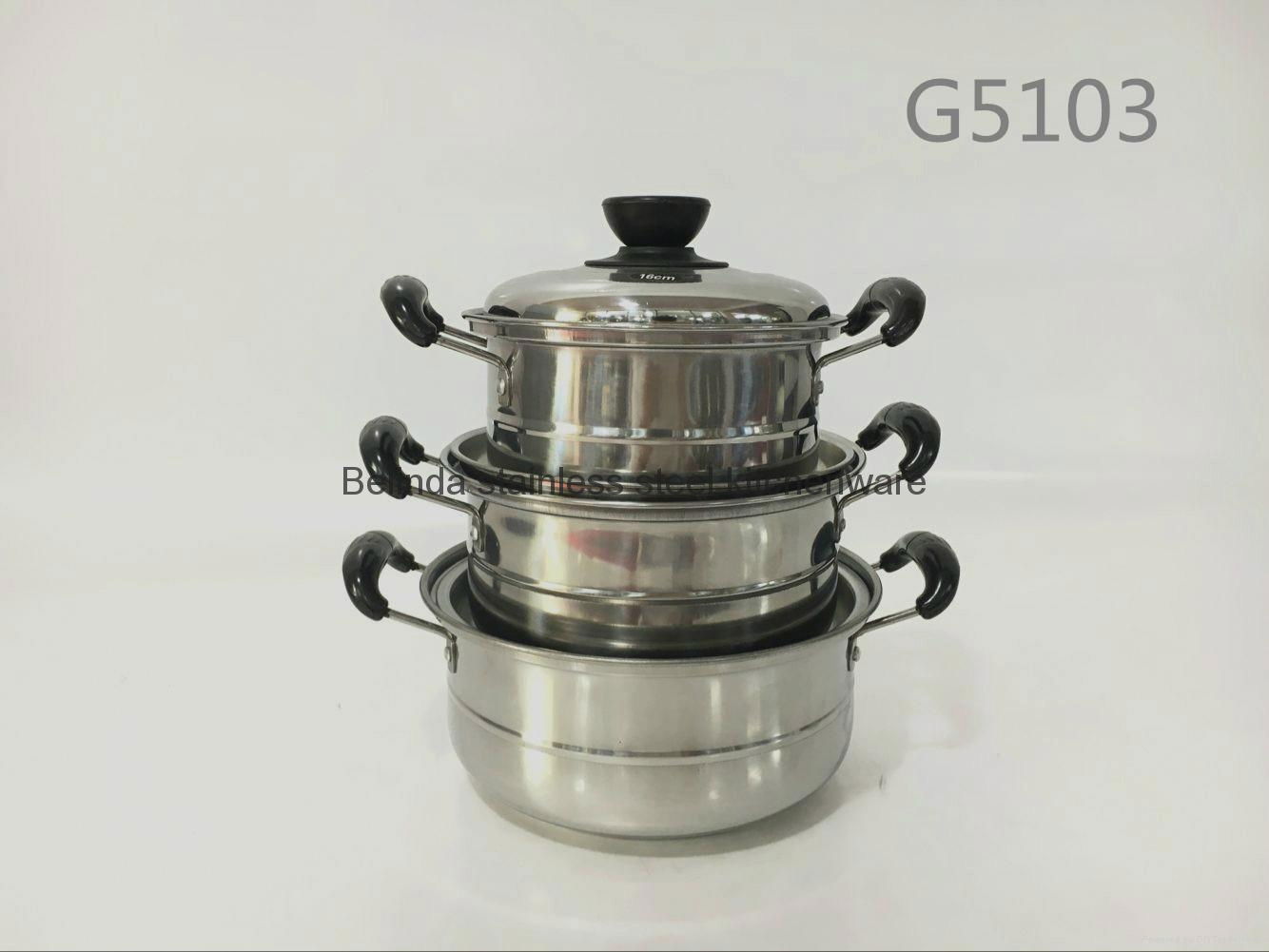 Chaoan Caitang Hot Sell Stainless Steel Pot Set with Stainless Steel Lids 4