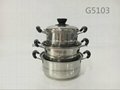 Chaoan Caitang Hot Sell Stainless Steel Pot Set with Stainless Steel Lids 4