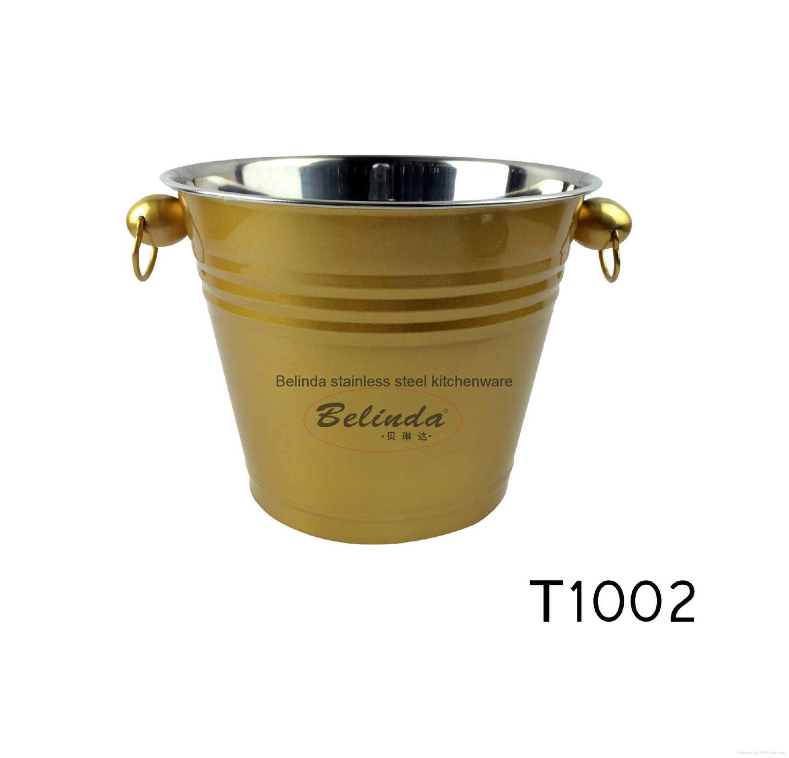 Chaozhou Caitang Kitchenware Stainless Steel Golden 6L Ice Busket