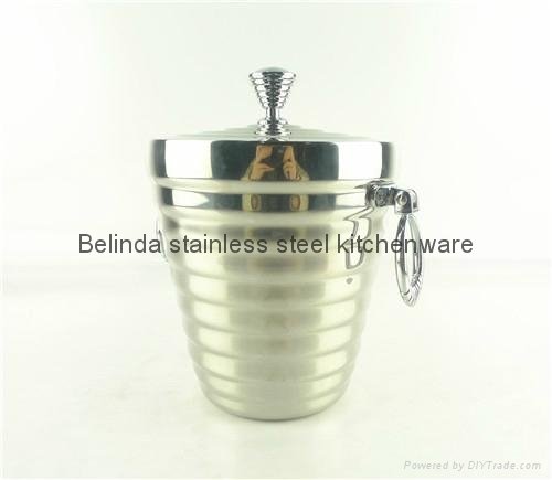 1L 2L Double Layer Stainless Steel Ice Bucket with Ice Tong 2