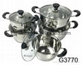 5pcs Stainless Steel Cookware Pot Set with Glass Lids