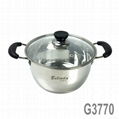 5pcs Stainless Steel Cookware Pot Set with Glass Lids 3