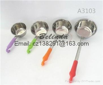 Stainless Steel Kitchen Use Water Bailer with Color Handle 5