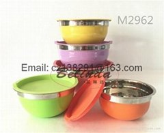 China High Quality Multi-Size Stainless Steel Mixing Bowl Set with Color