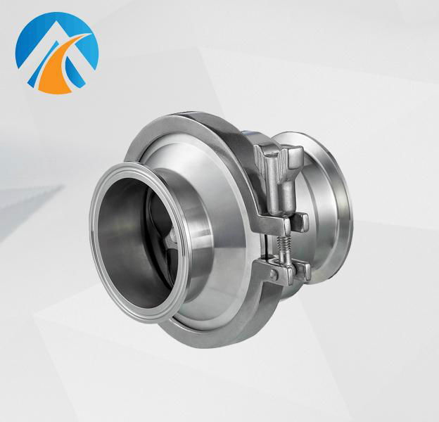 Sanitary stainless steel clamped check valve