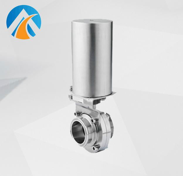 Sanitary stainless steel pneumatic butterfly valve