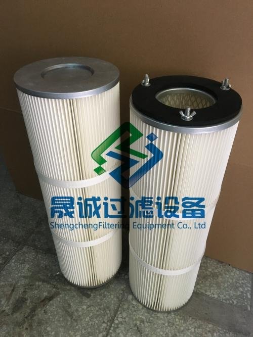 Downhole drilling machine dust collector filter cartridge dust filter element