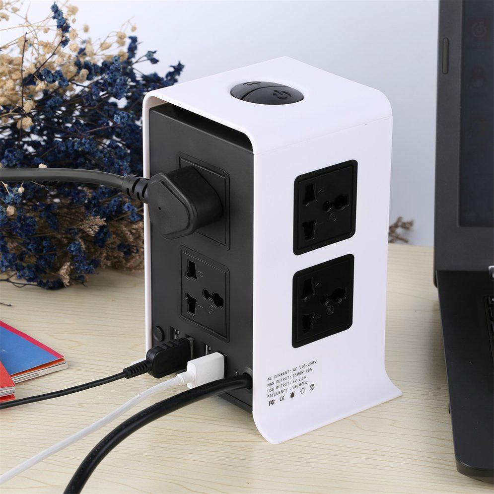 Factory direct sale smart vertical socket with 2 USB ports