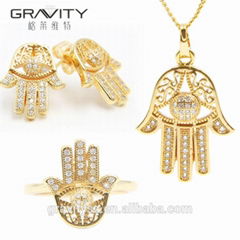 Shenzhen jewelry factory OEM design dubai jewelry set 18k gold plated for women