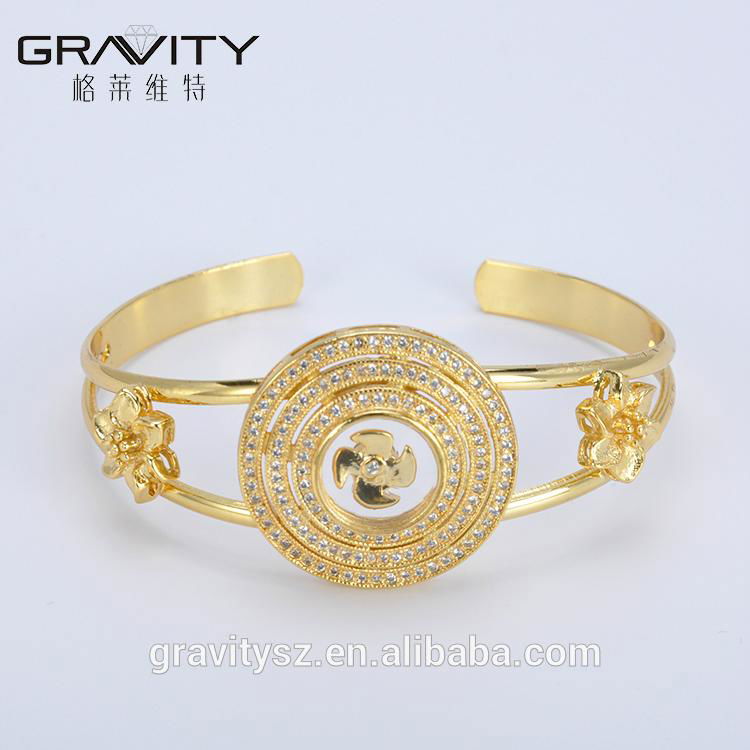 2017 Unique jewelry gift items 18k gold color bangles and bracelets 4