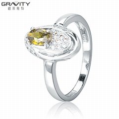 Latest designs superior quality classic amber silver finger ring