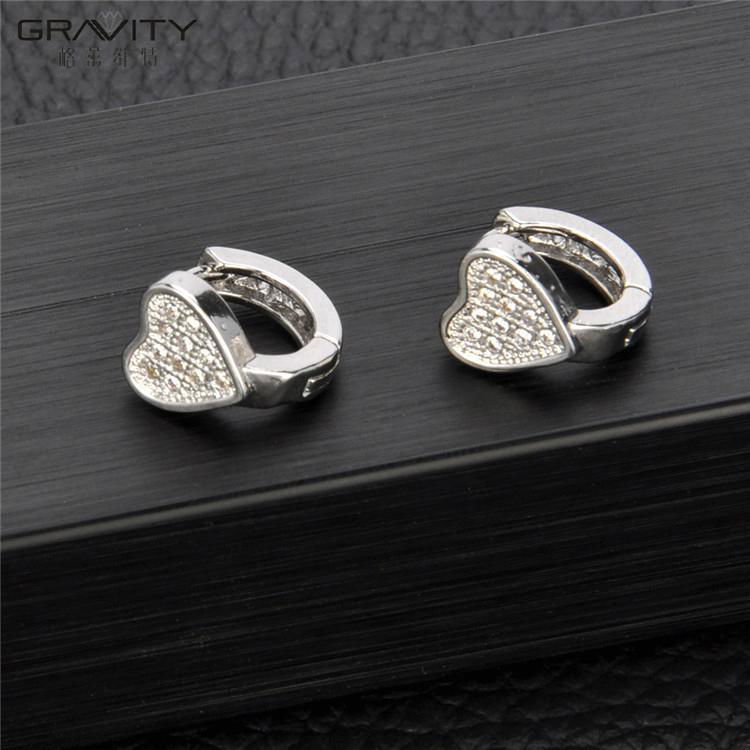 Simple fashion small heart sharp silver hoop earring jewelry ESDG0028