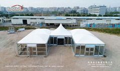 Modular square tent for wedding event