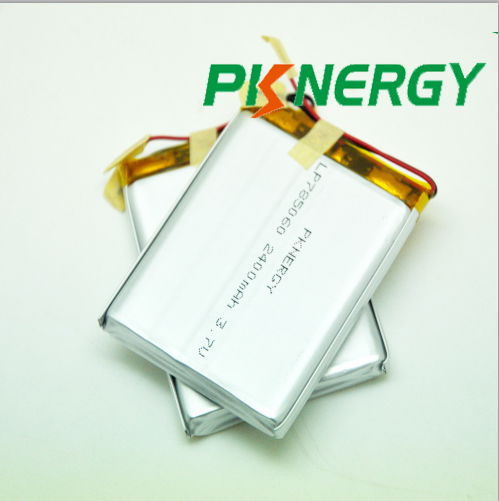 Rechargeable 785060 2400mah 3.7v lithium polymer li po battery 5