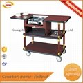 coffee making wooden hotel dining cart with one burner
