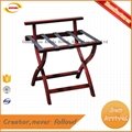 China factory hotel room classic foldable wood l   age rack cherry finish with b