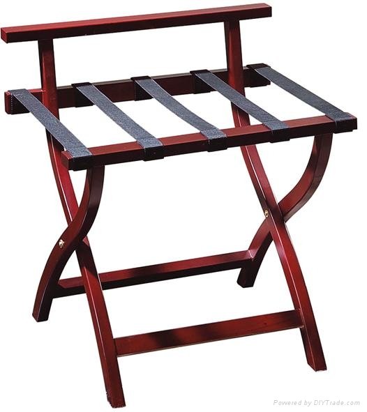 China factory hotel room classic foldable wood l   age rack cherry finish with b