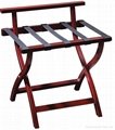 China factory hotel room classic foldable wood l   age rack cherry finish with b 1