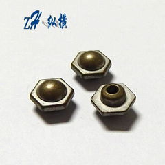 custom made globe-shaped zinc alloy rivet for handbags