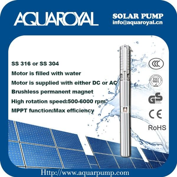 Brushless DC solar  submersible well pump with Stainless steel 316 - 4SP8/5 2