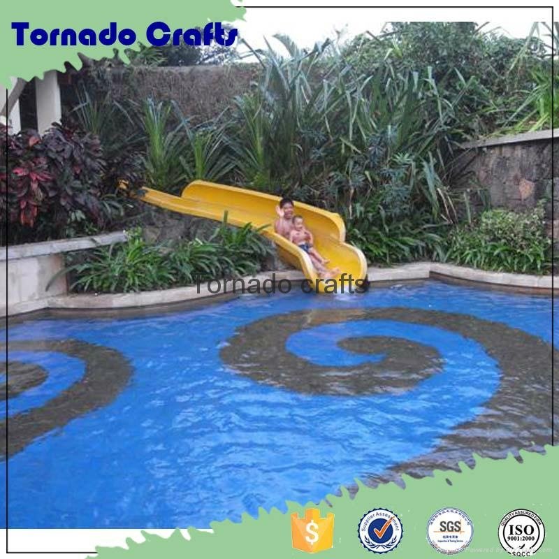 Customized swimming pool decorative slide landscape outdoor artificial waterfall 3