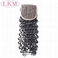 unprocessed human hair lace closure 4x4 deep wave closure 2