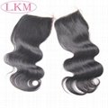 body wave closure middle part or free part lace closure