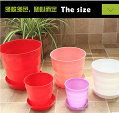 D style plastic flower pot