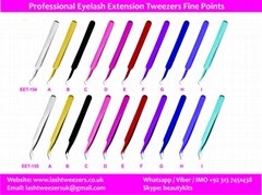  Professional Eyelash Extension Tweezers Fine Points