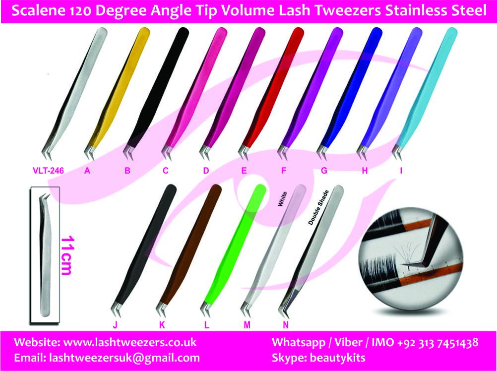 Volume Lash Tweezers VLT246 Scalene 120 Degree Angle Tip Volume