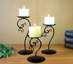 set of three table decoration metal candle holder without candle