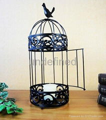 table decoration home decoration bird cage shape metal candle holder