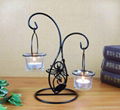 home table decoration metal candle holder with glass cup 1