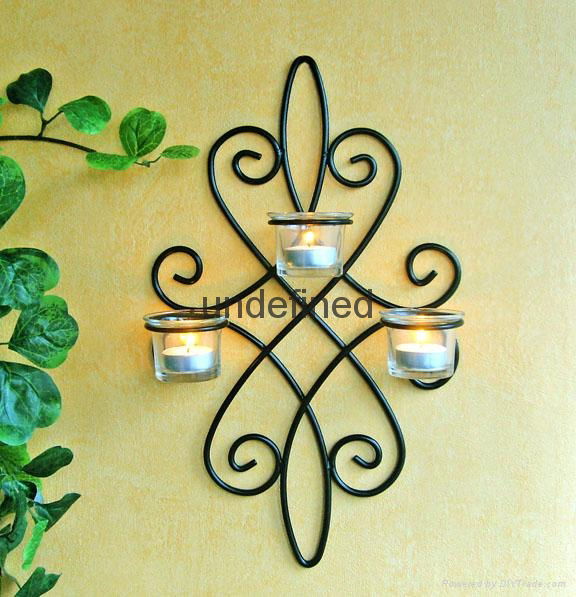 wall mounted metal candle holder for home decoration