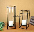 set of two home decoration cuboid metal candle holder  1