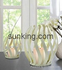 set of two home decoration white candle holder 