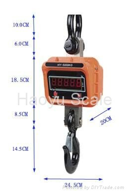 Electronic Hanging Crane Scale Easy Remote Controlling 3T 2