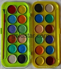 12 colors pearl watercolor paint pan set