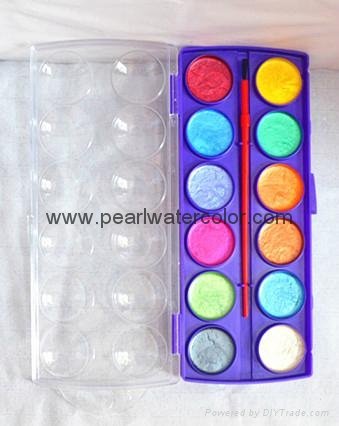 12 colors pearl watercolor paint box set 4