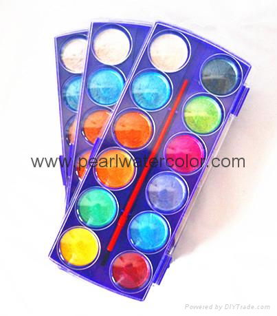 12 colors pearl watercolor paint box set