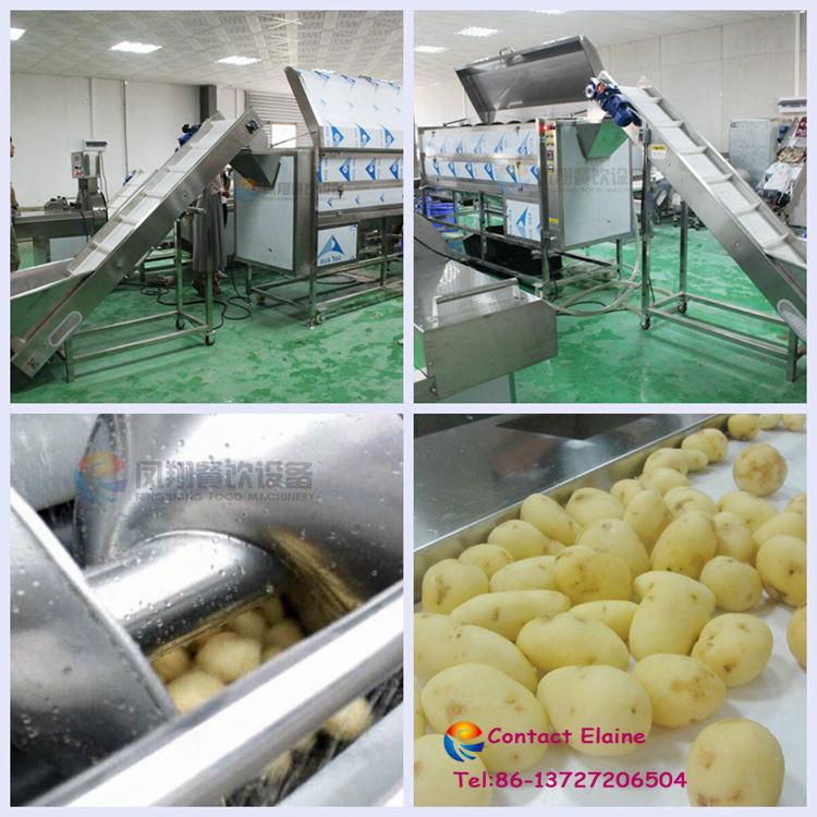 Potato French Fries Ginger Washing Peeling Cutting Processing Line 2