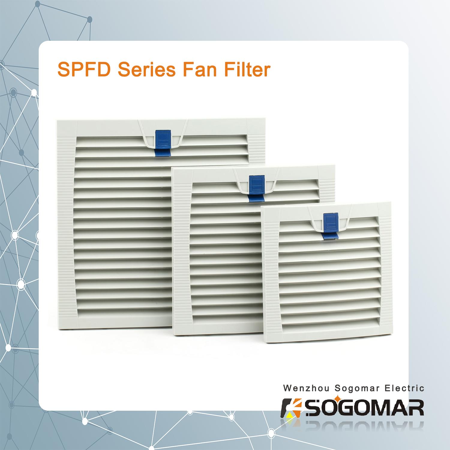 Ventilation Fan Filter color RAL7035 for 120x120mm fan SPF9803