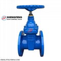 DIN3352 DN100 DIN F4 NRS Resilient seat ductile iron gate valve 1
