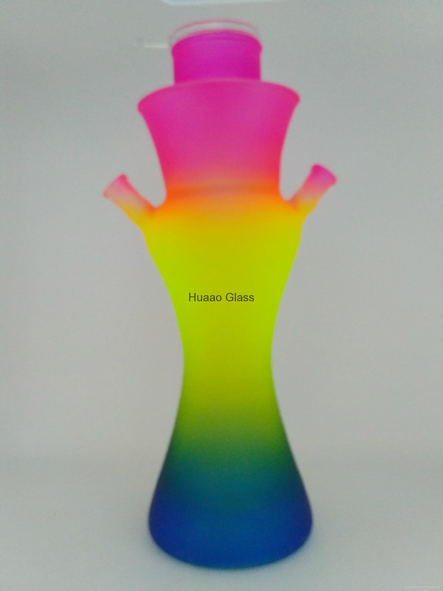 Cangzhou Borosilicate  handmade color glass hookah pipes with LED
