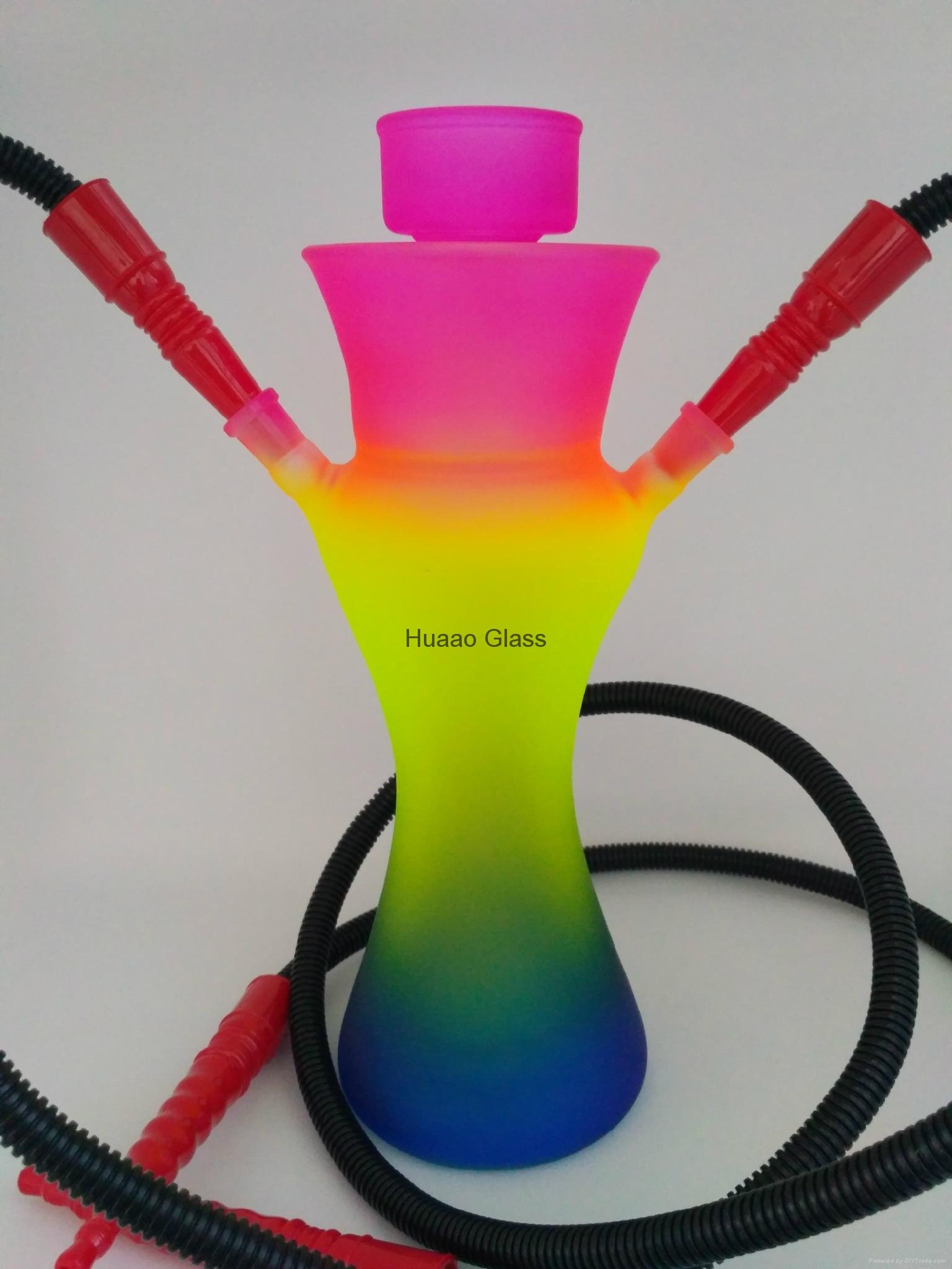 Cangzhou Borosilicate  handmade color glass hookah pipes with LED 4