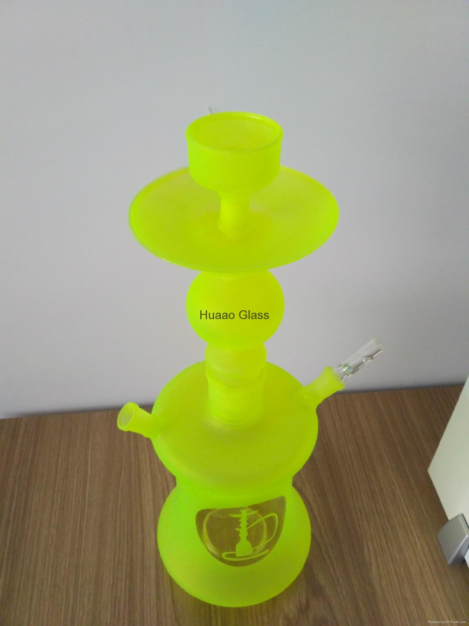 Cangzhou Borosilicate  handmade color glass hookah pipes with LED